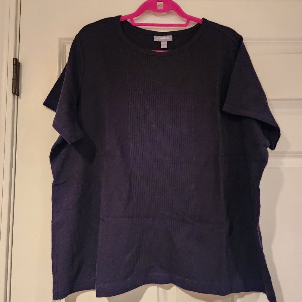 Essentials stretchy black ribbed top